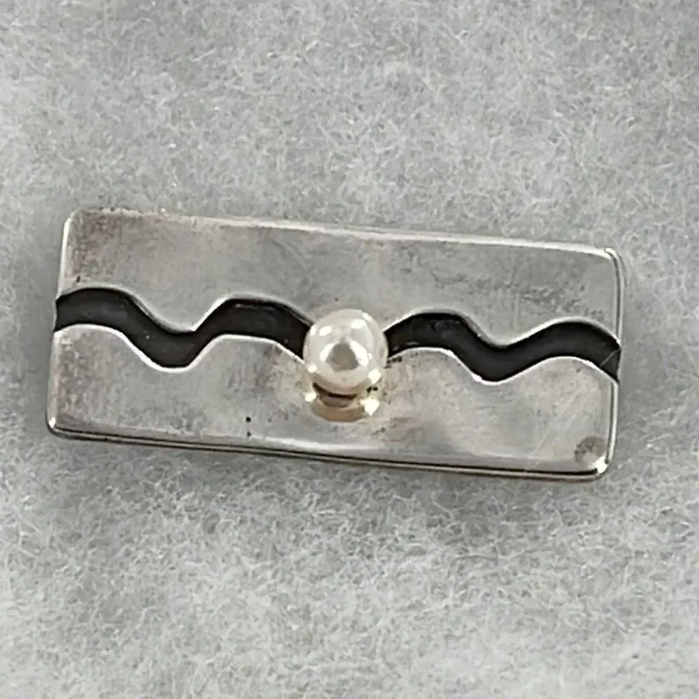 1987 sterling silver and pearl E.J.Walters brooch.